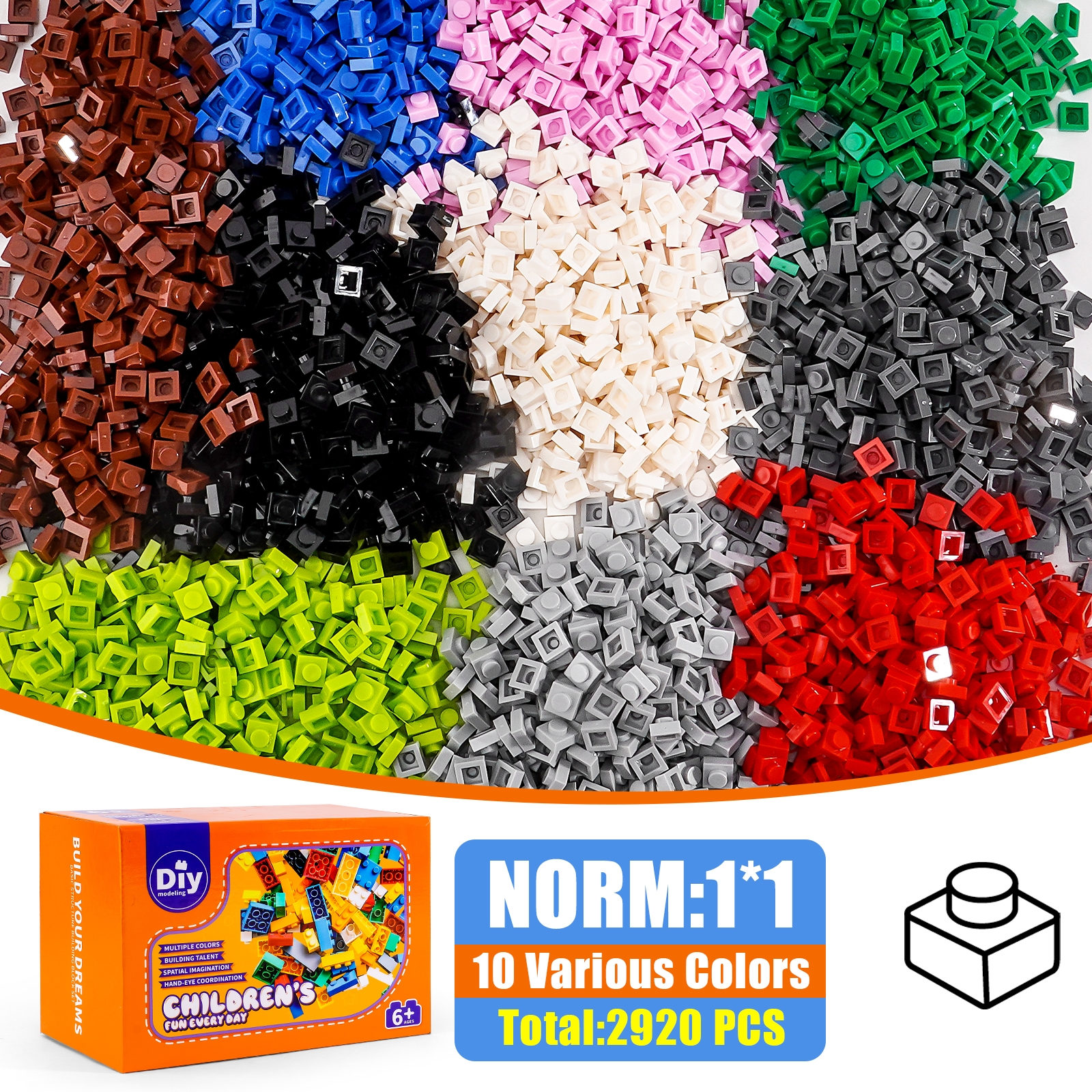 Bulk 1x1 Round and Square Plates Assortment | Multi-Color Lego Compatible Mosaic Pixel Art Bricks - 图片 2