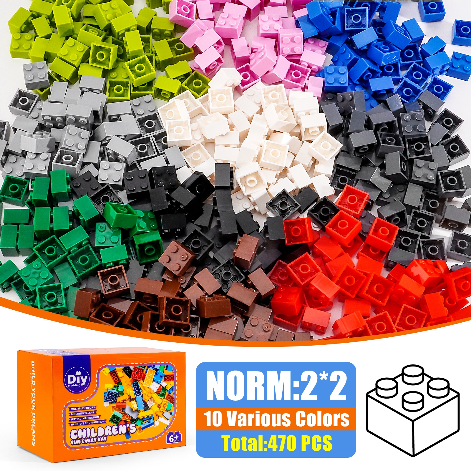 Bulk 1x1 Round and Square Plates Assortment | Multi-Color Lego Compatible Mosaic Pixel Art Bricks - 图片 7