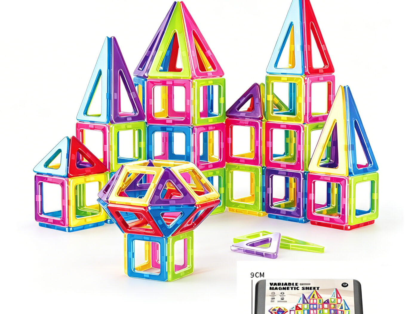 25 Pieces Premium Magnetic Blocks Tiles for Kids Learning & Creative Play