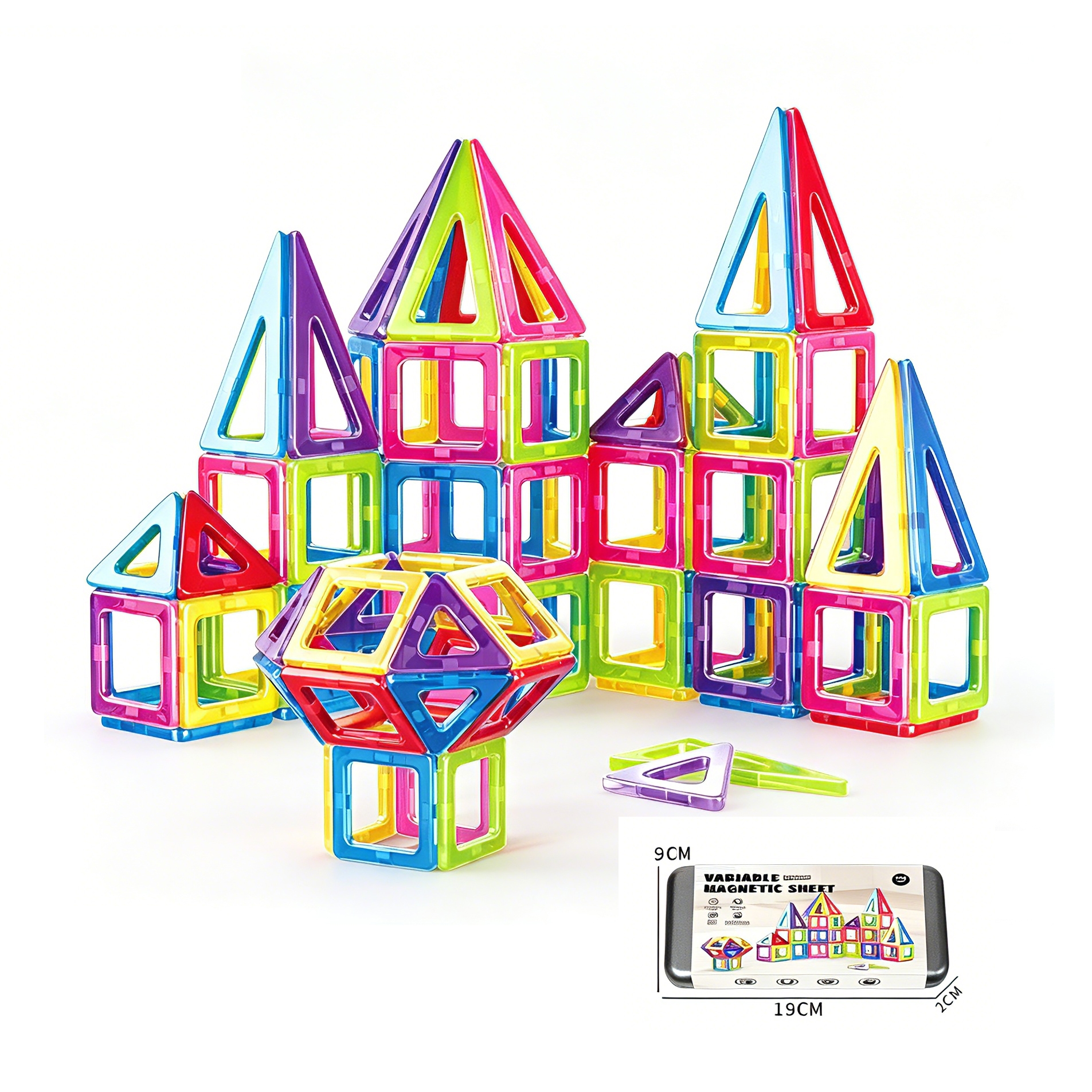 25 Pieces Premium Magnetic Blocks Tiles for Kids Learning & Creative Play