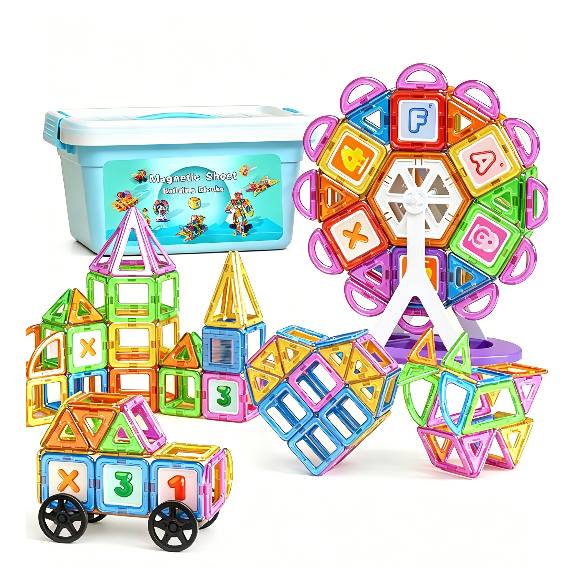258 Pieces Creative Magnetic Construction Tiles for Toy Distributors