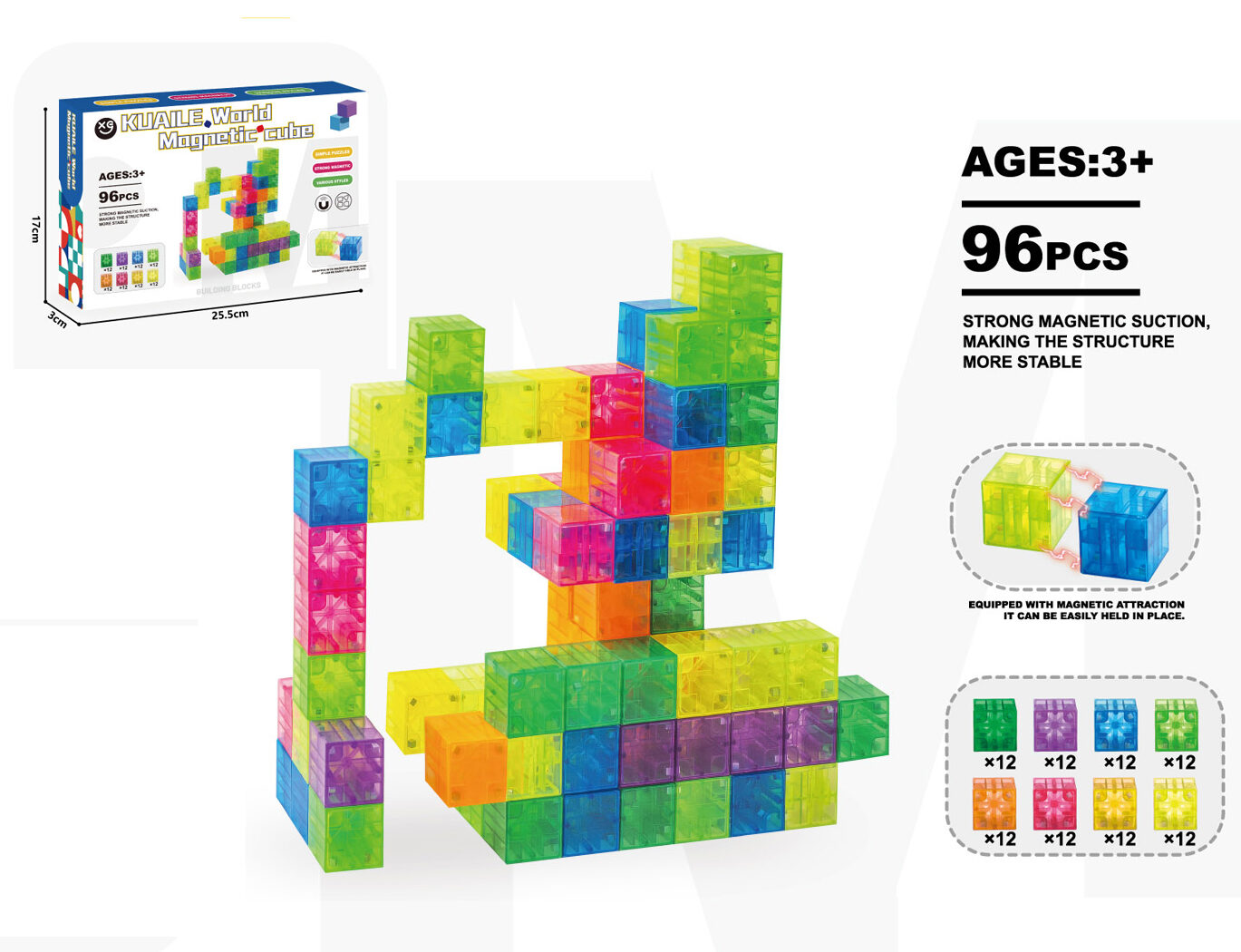 96 Pieces DIY Magnetic Cube STEM Toys