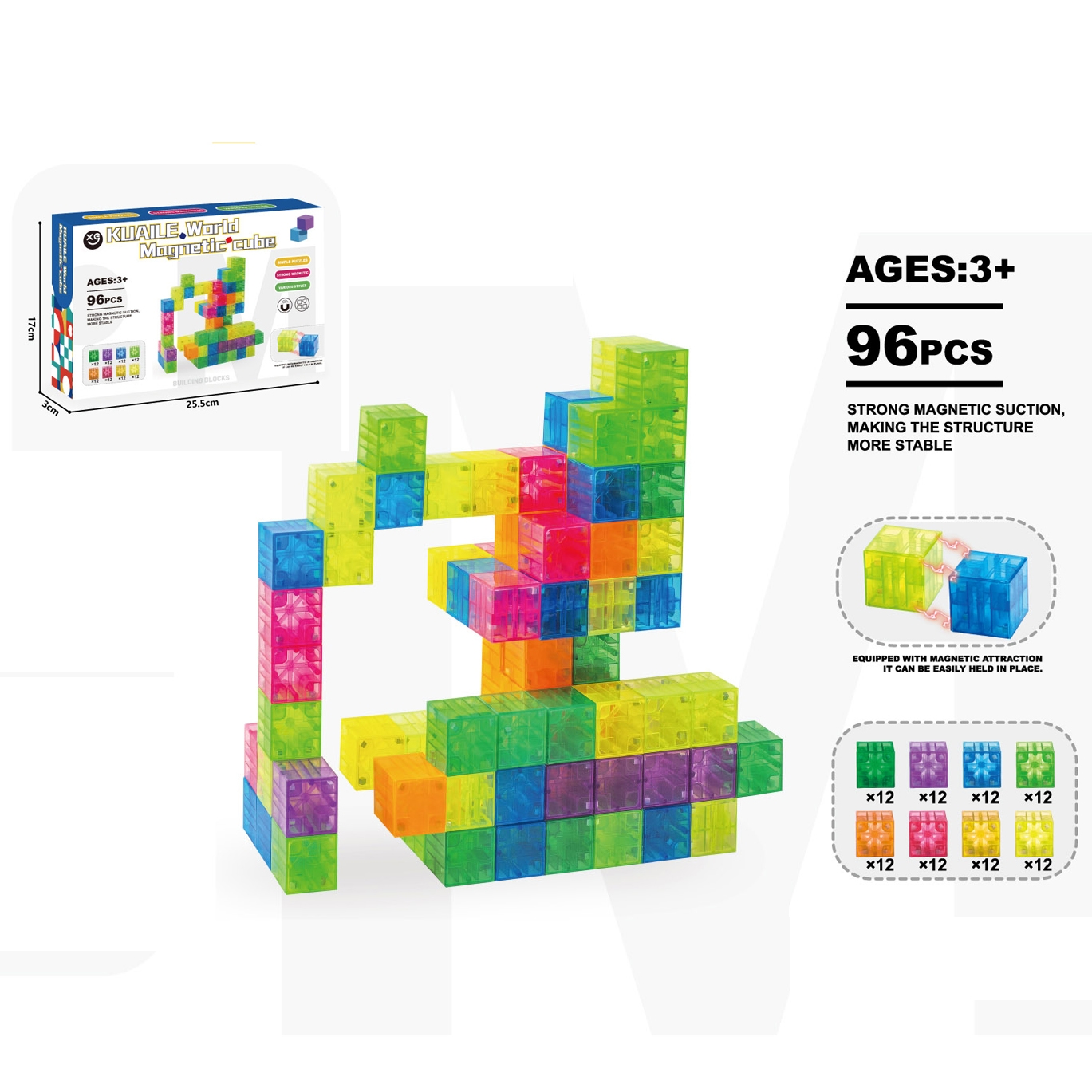 96 Pieces DIY Magnetic Cube STEM Toys