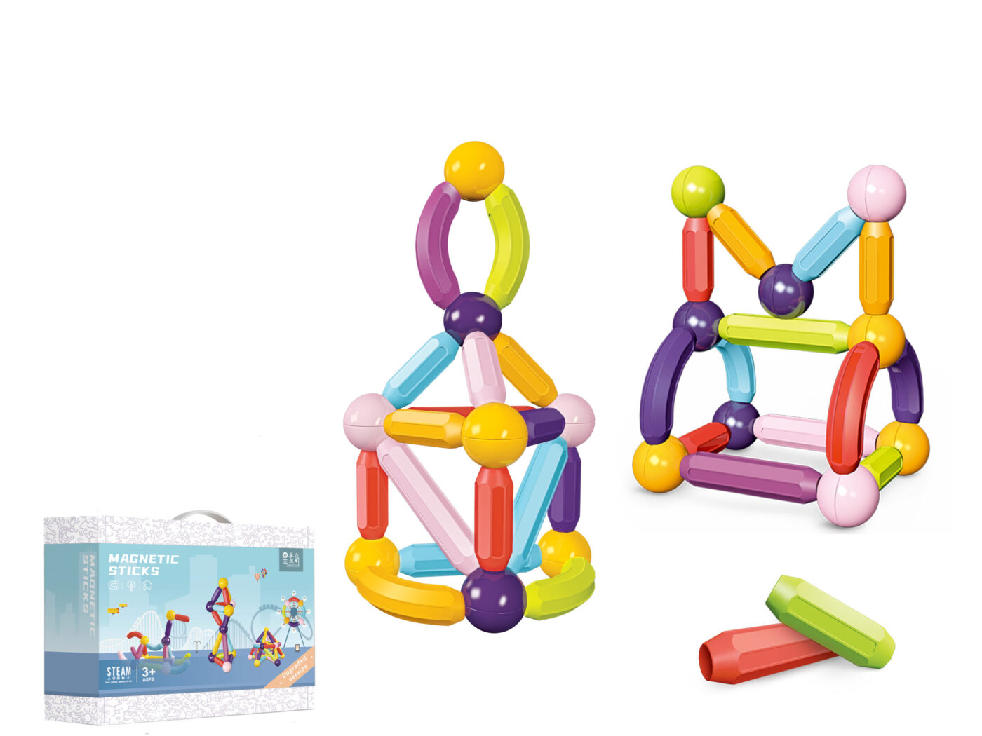 Creative Magnetic Stick and Ball Toy Kit