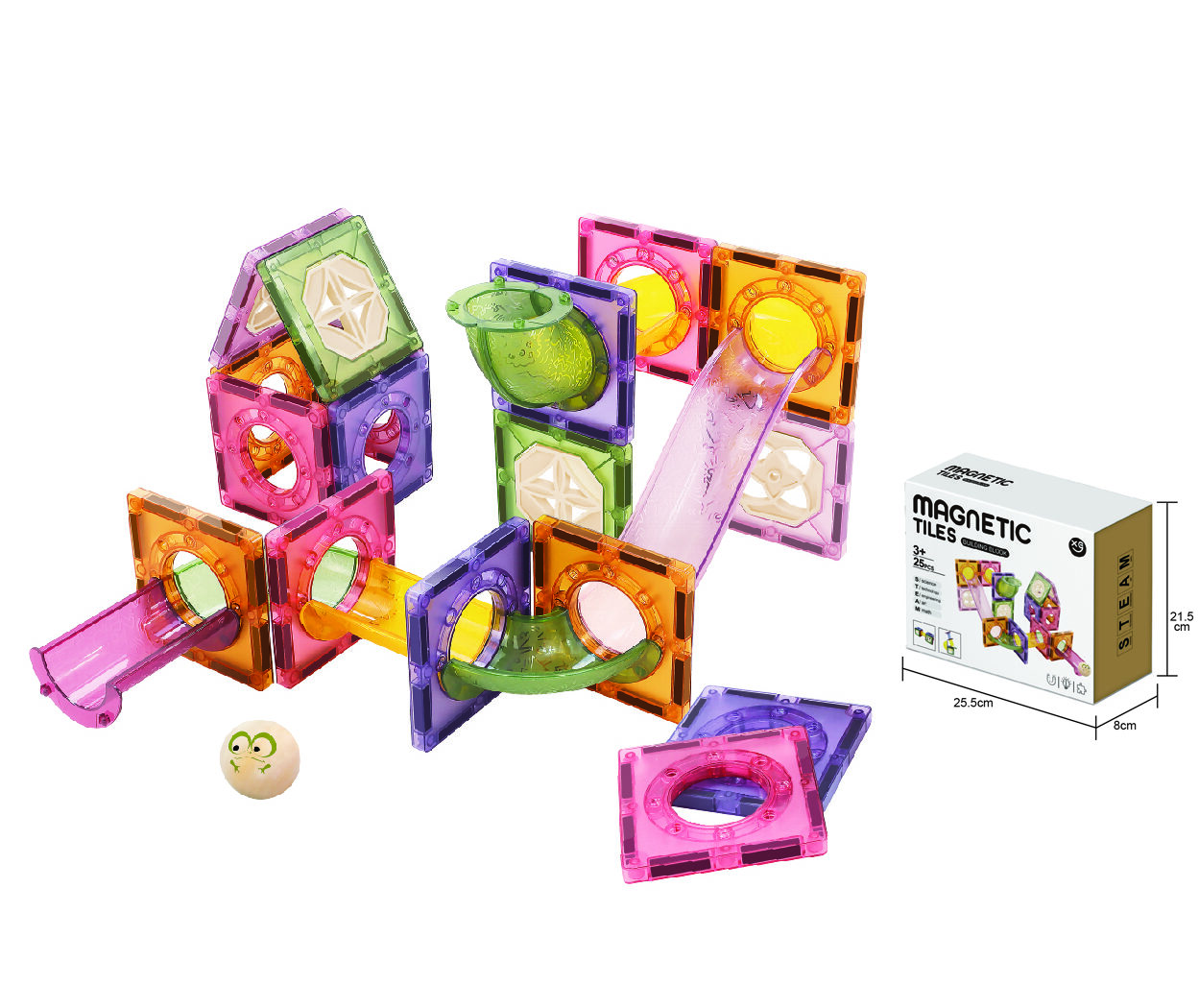 25 Pieces Premium Magnetic Marble Run Set for Toy Wholesalers