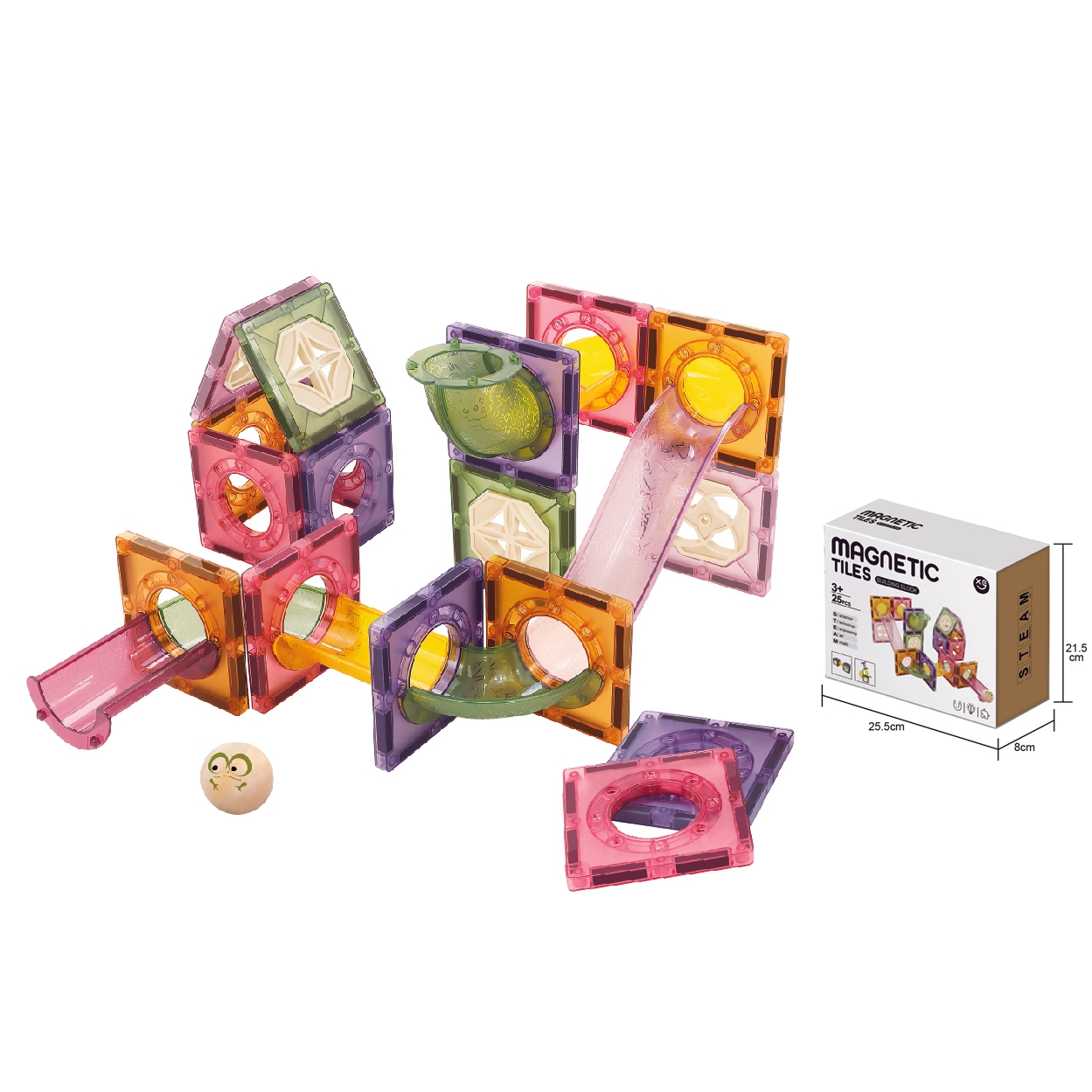 25 Pieces Premium Magnetic Marble Run Set for Toy Wholesalers