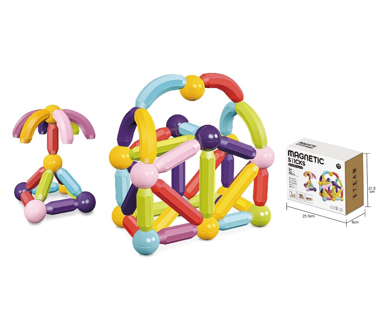 Magnetic Building Rods Set for Early Education