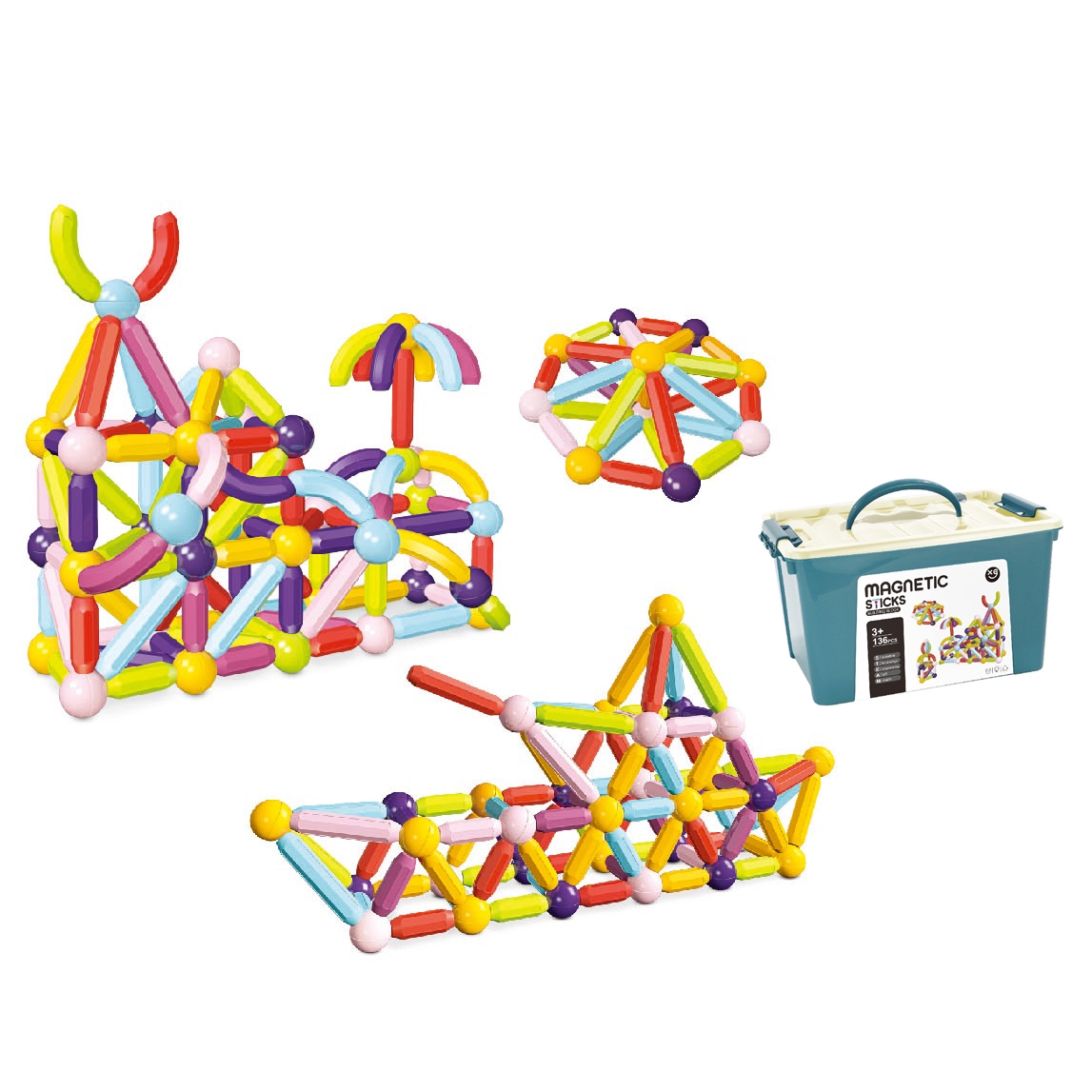 Magnetic STEM Toy Rod Set for School Use