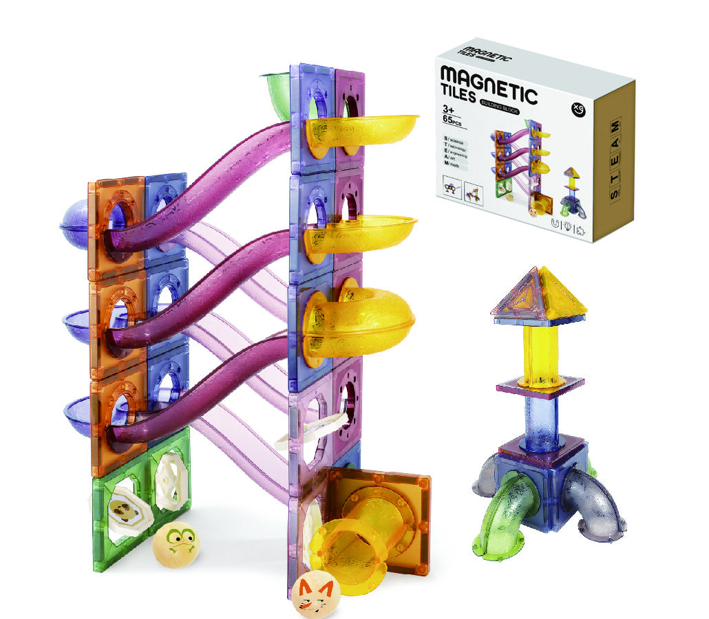 65 Pieces OEM Magnetic Marble Run Toy Manufacturer