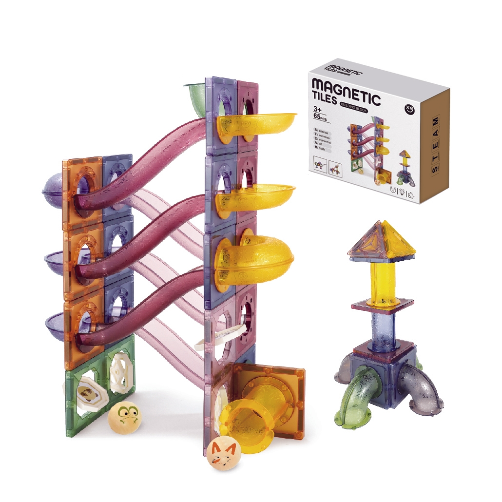 65 Pieces OEM Magnetic Marble Run Toy Manufacturer