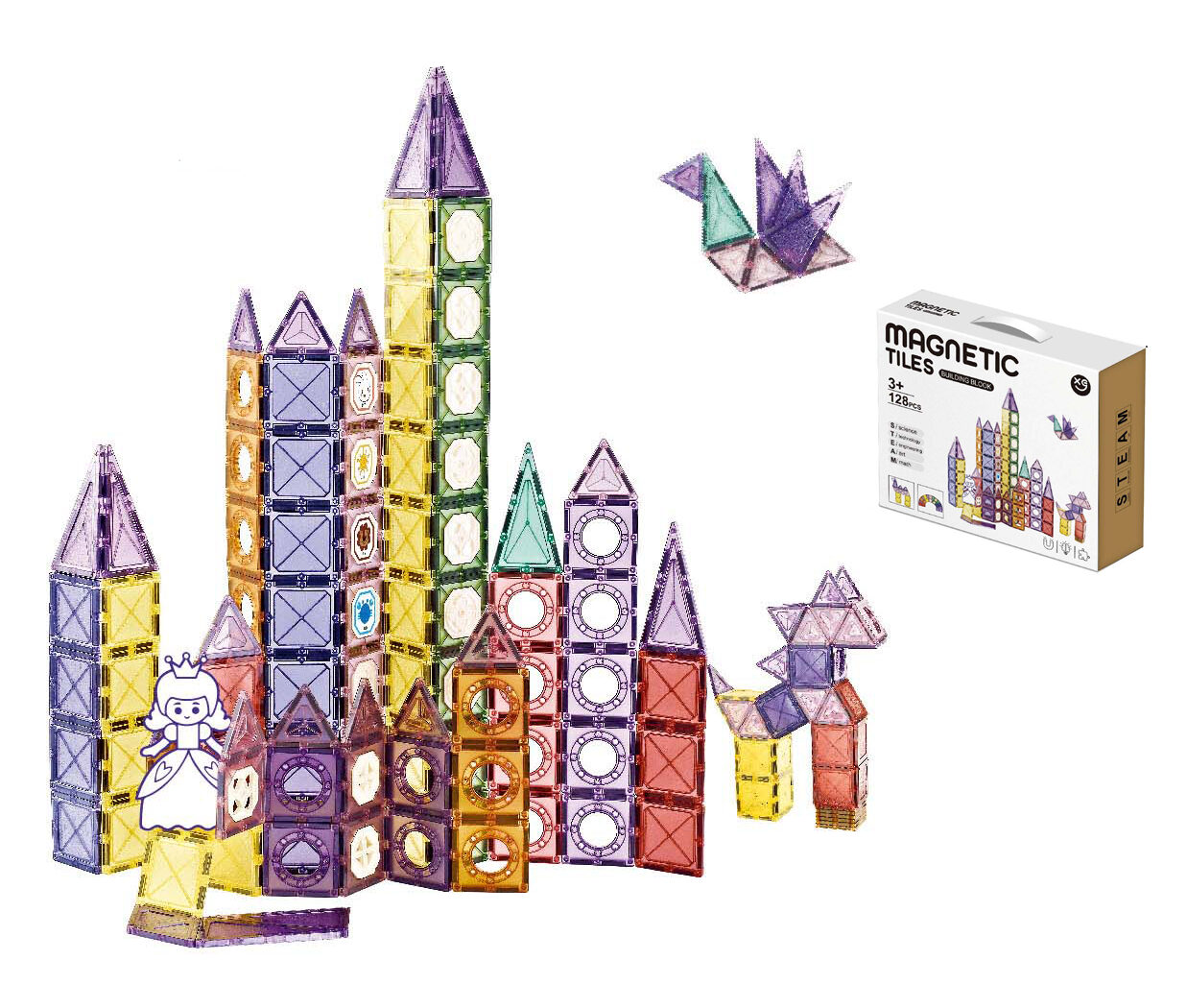 128 Pieces STEM Magnetic Blocks Toys for International Buyers
