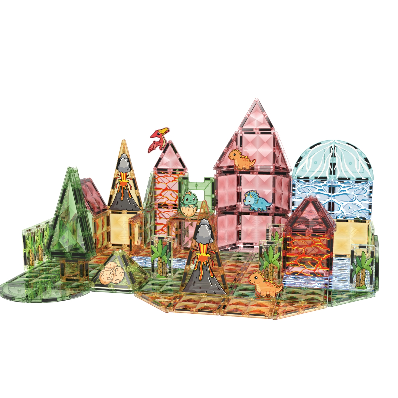 Large Stained Glass Magnetic Tiles Jurassic Park