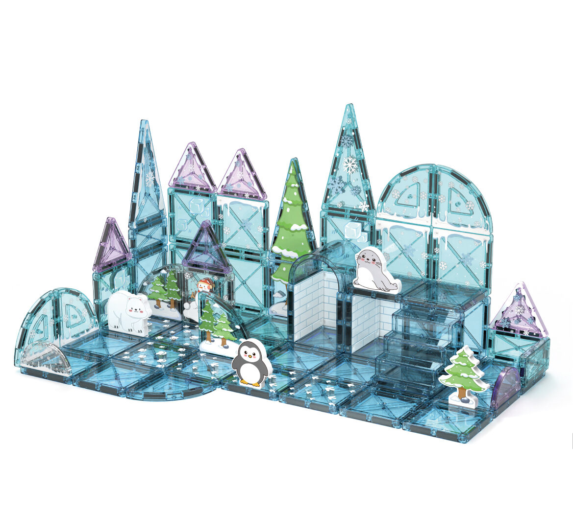 Large Stained Glass Magnetic Tiles Polar Adventure