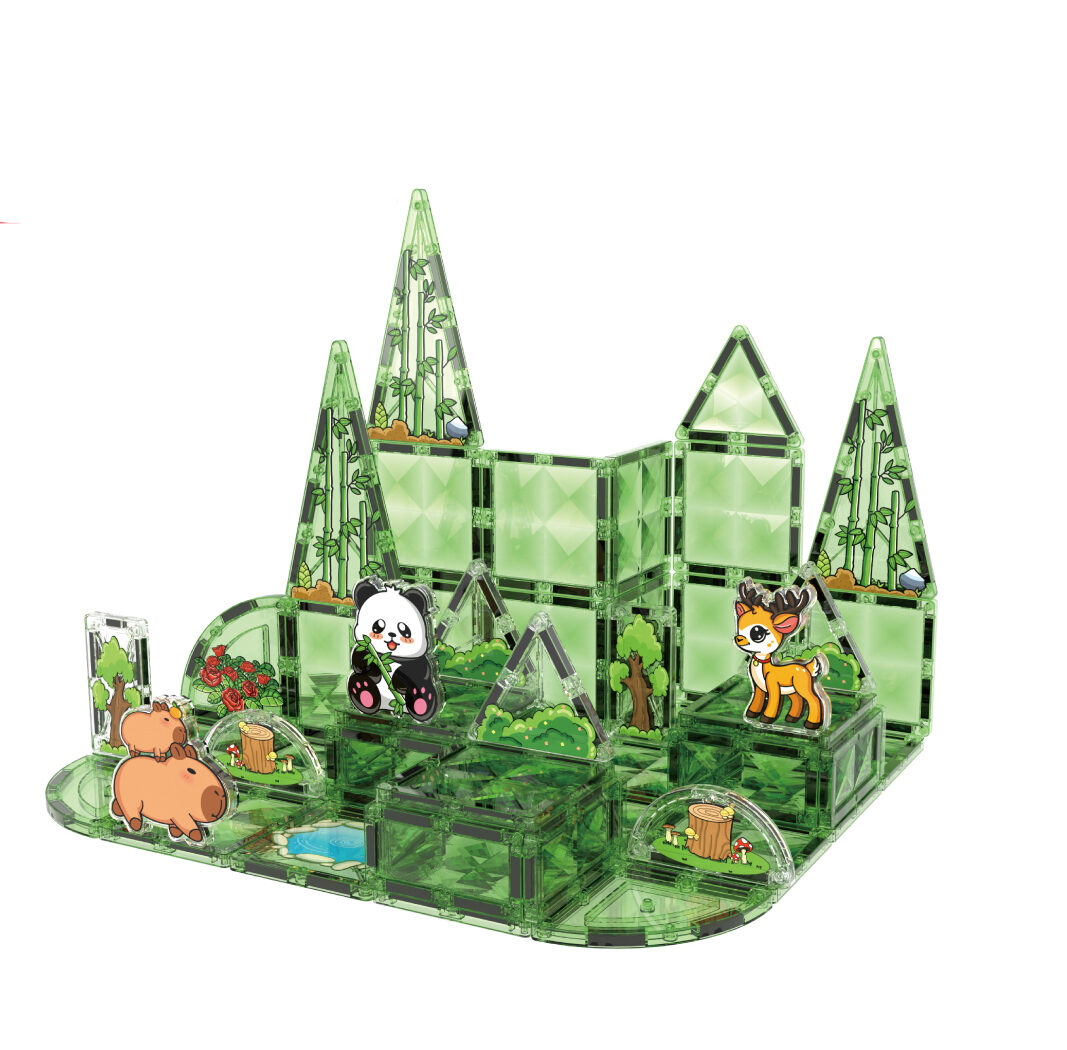 Large Stained Glass Magnetic Tiles Forest Animals