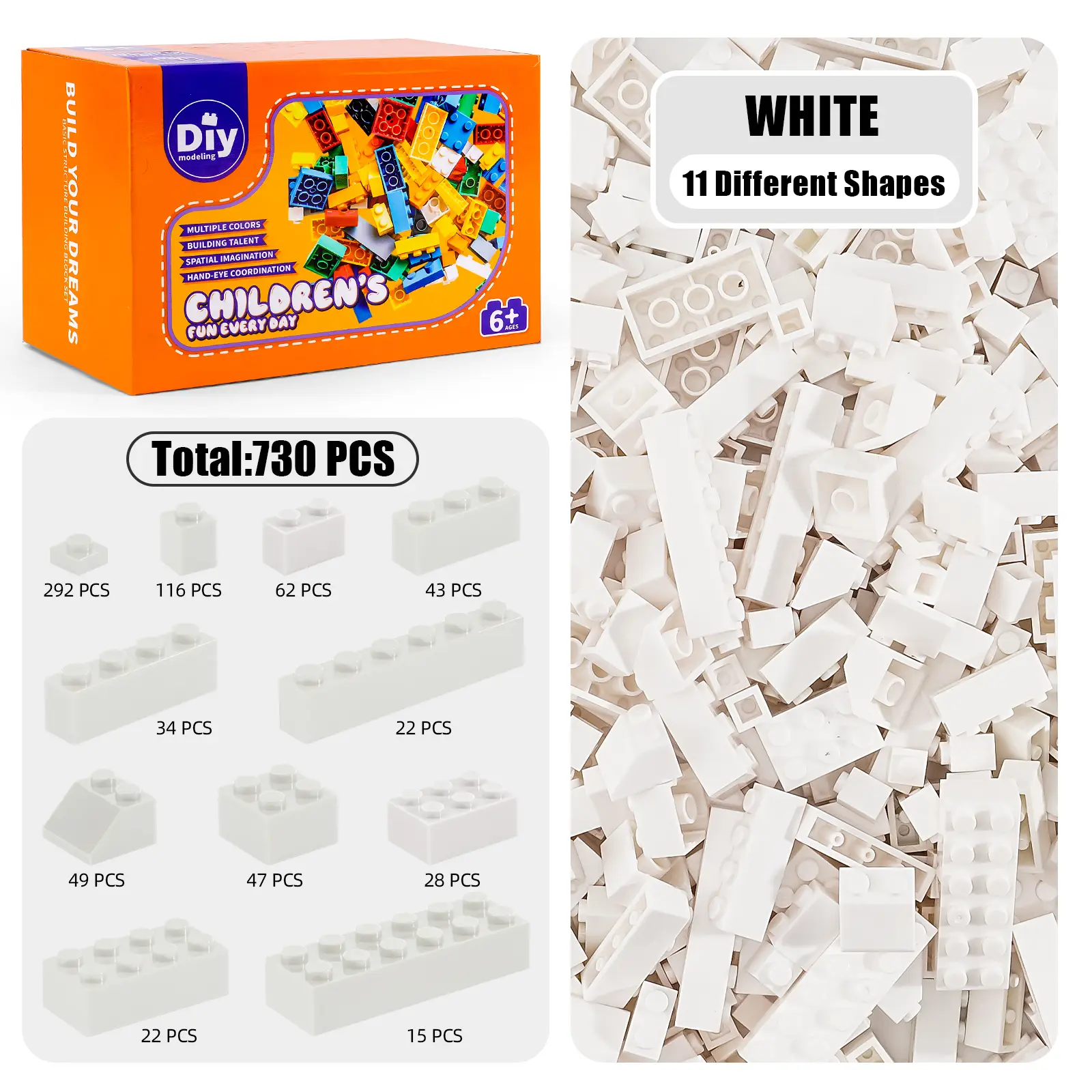 Monochrome Bulk Building Blocks Wholesale | Single Color Lego Compatible Bricks Factory Lot - 图片 2