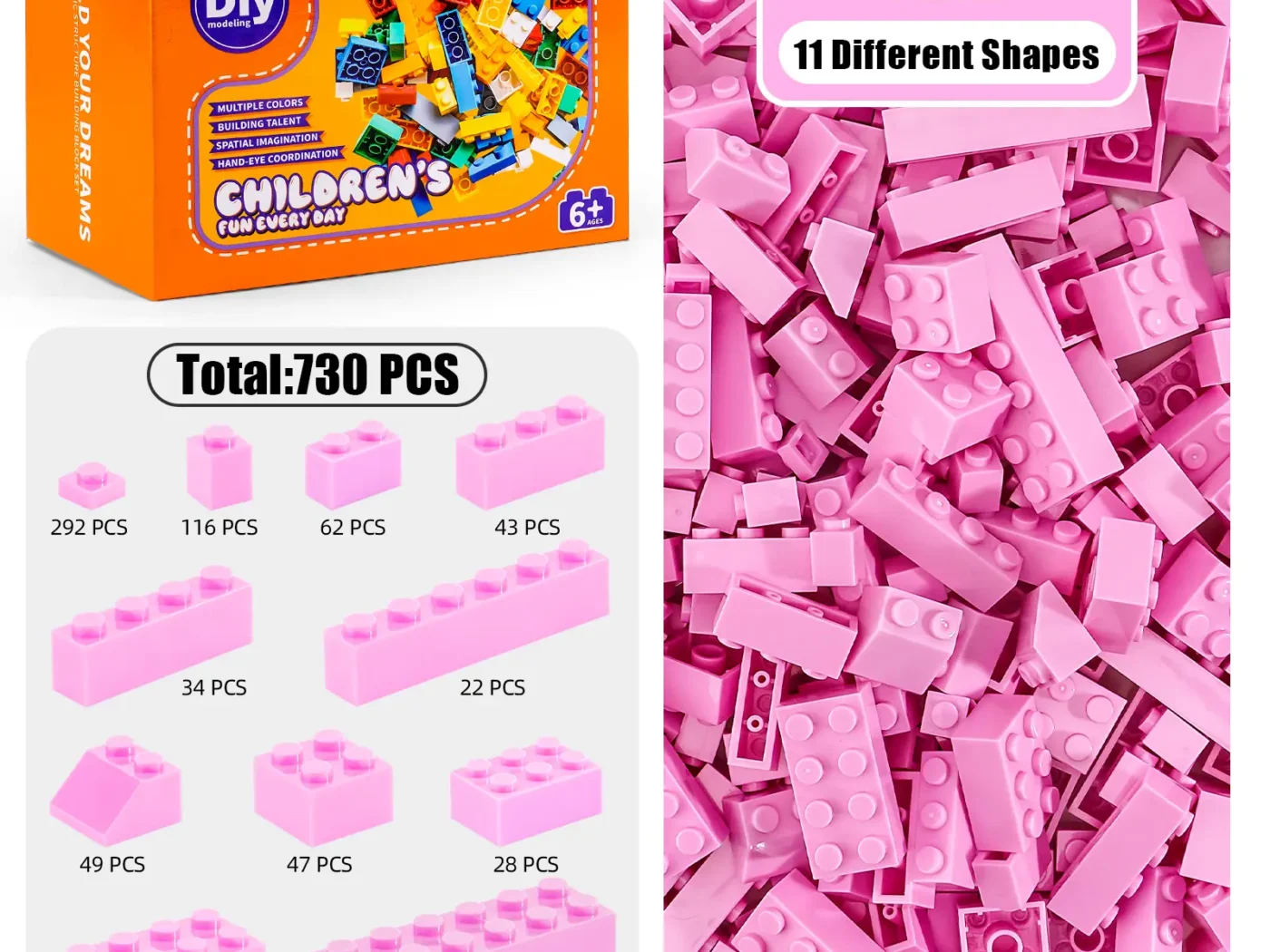 Monochrome Bulk Building Blocks Wholesale | Single Color Lego Compatible Bricks Factory Lot