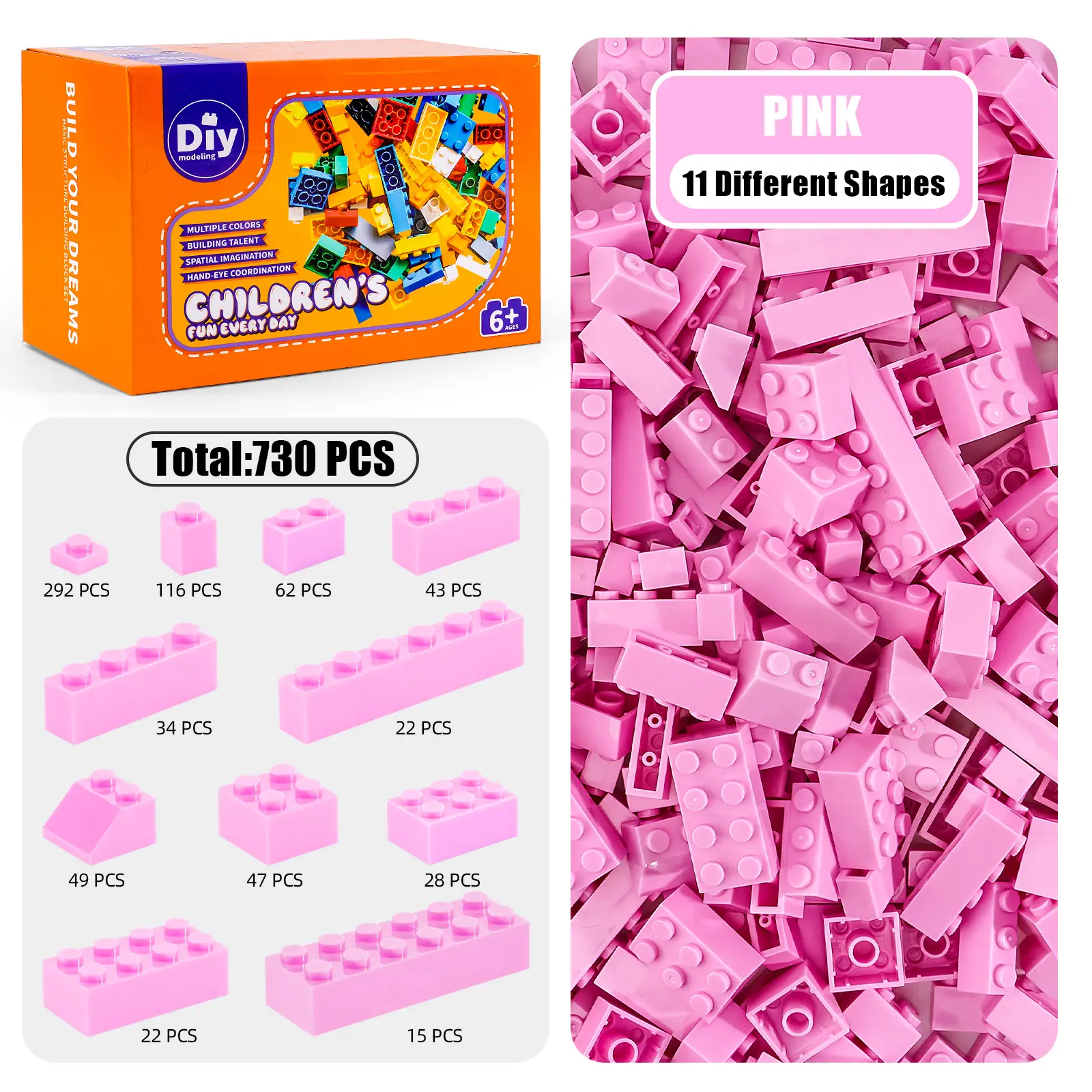 Monochrome Bulk Building Blocks Wholesale | Single Color Lego Compatible Bricks Factory Lot
