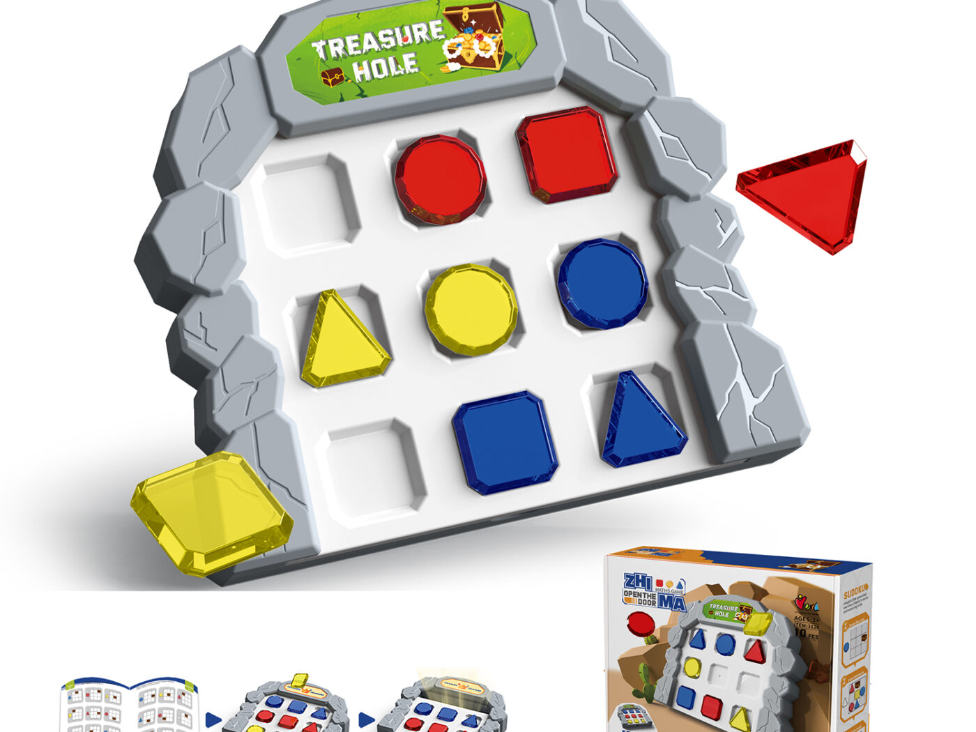 Open the Door: Treasure Hole Math & Sudoku Game - Geometric Shape Matching Logic Puzzle for Kids