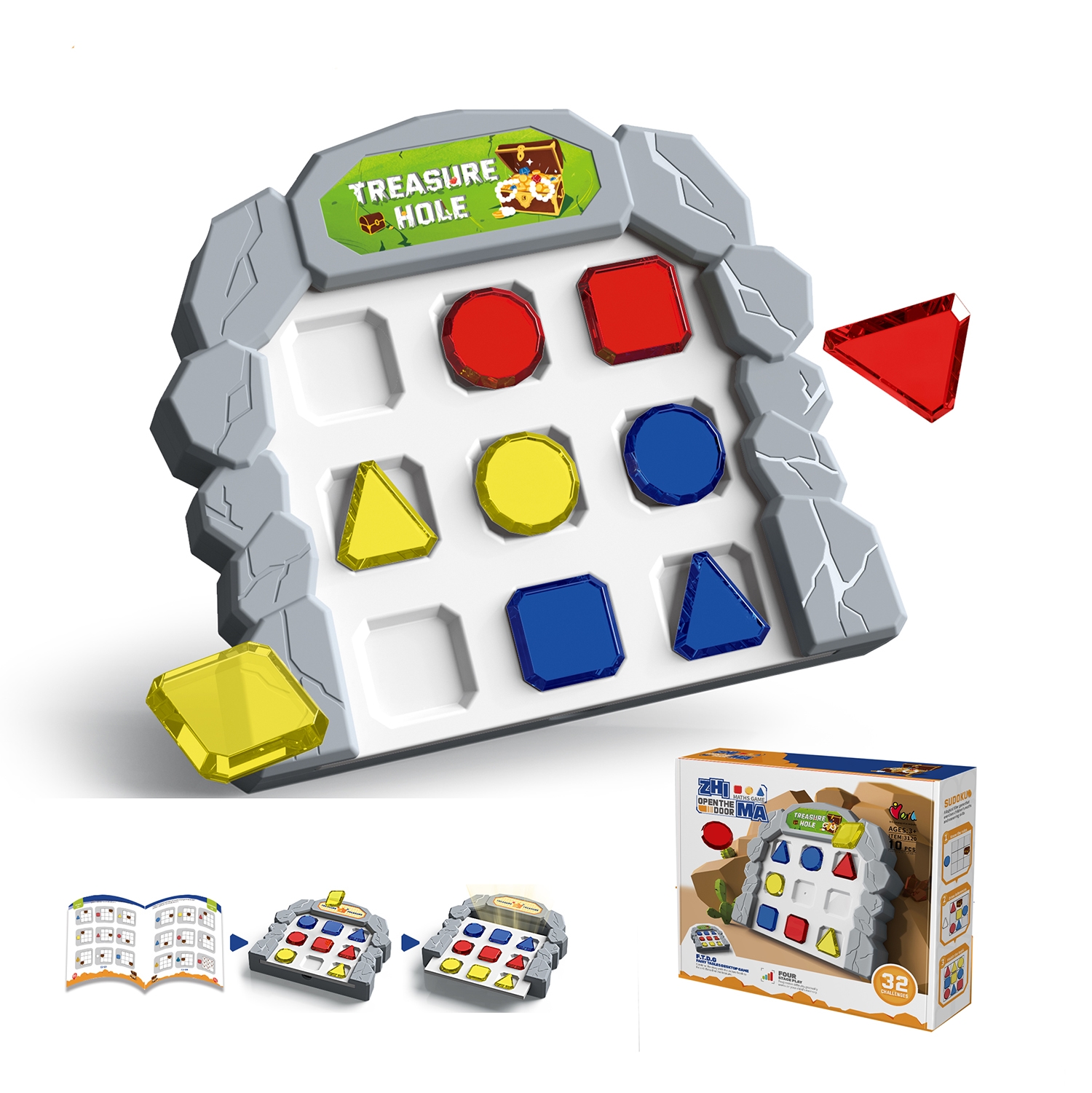 Open the Door: Treasure Hole Math & Sudoku Game - Geometric Shape Matching Logic Puzzle for Kids