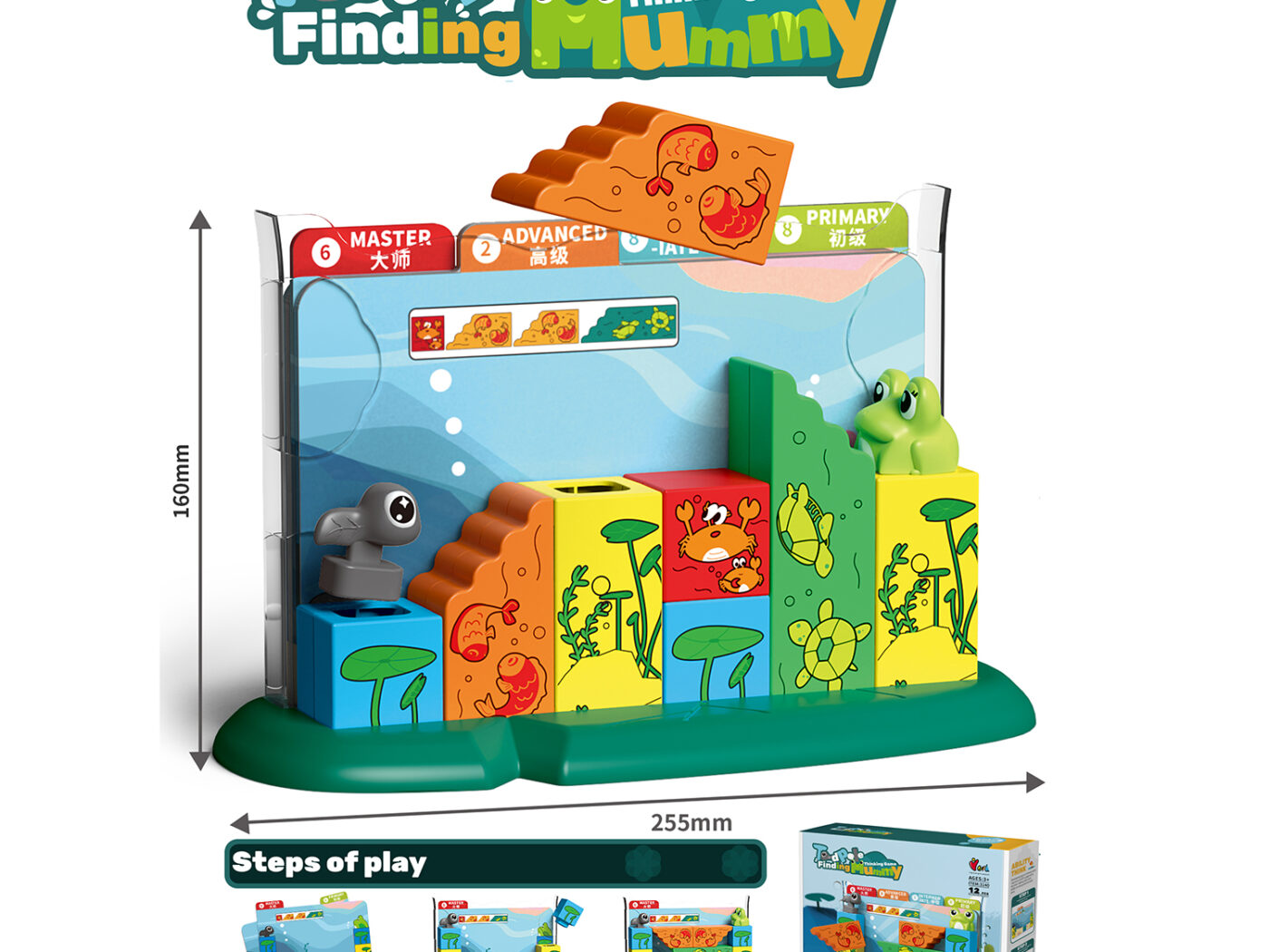 Tadpoles Finding Mummy Vertical Thinking Game - 12 Pcs Layered Block Balance & Logic Puzzle for Kids