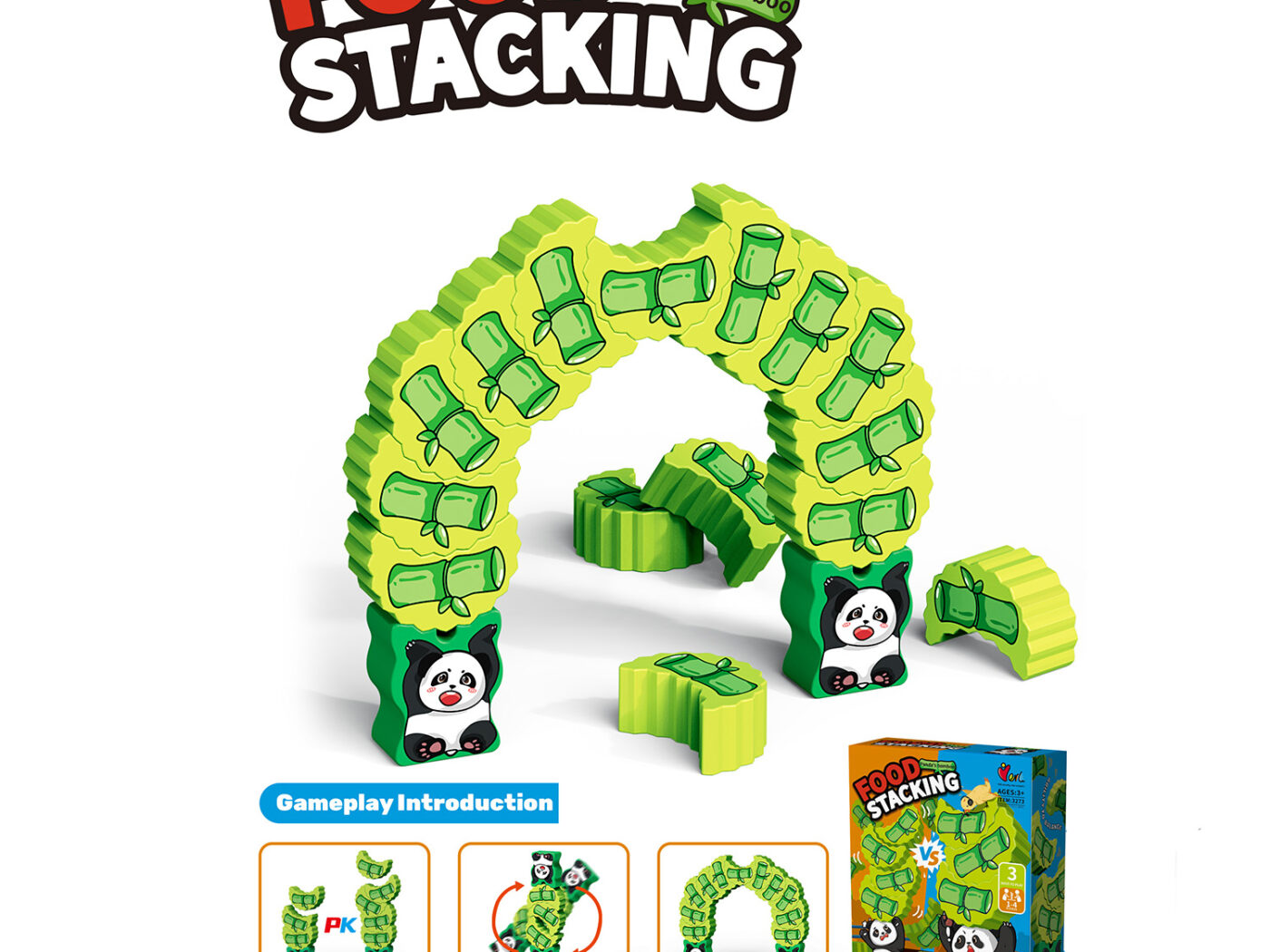 Panda and Bamboo Balance Stacking Puzzle - STEM Geometric Balance Block Toy for Preschoolers