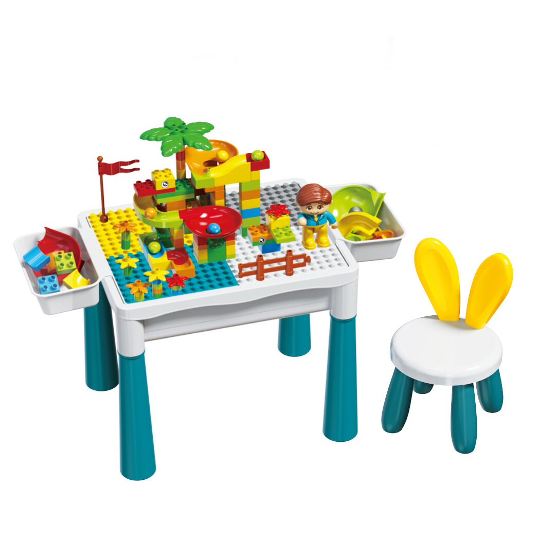 Deluxe Vortex Windmill Marble Run Building Block Activity Table