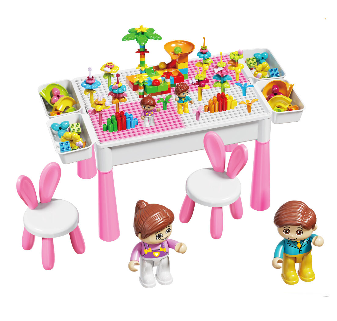 Garden Marble Run Learning Desk & Large Building Block Activity Table