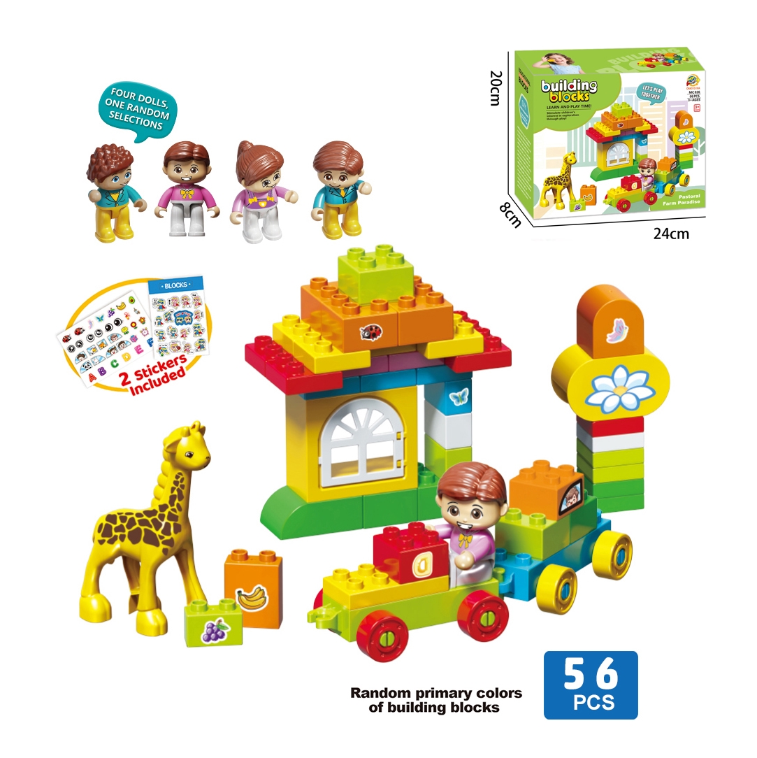 Bulk Preschool Pastoral Farm Building Block Playset