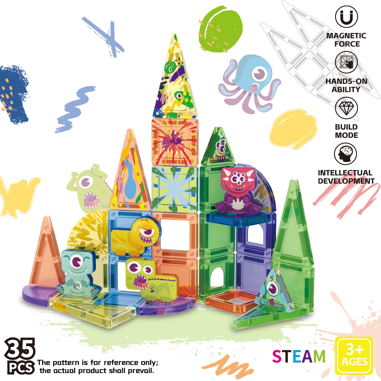 fantasy monster squad mini magnetic blocks 35pcs