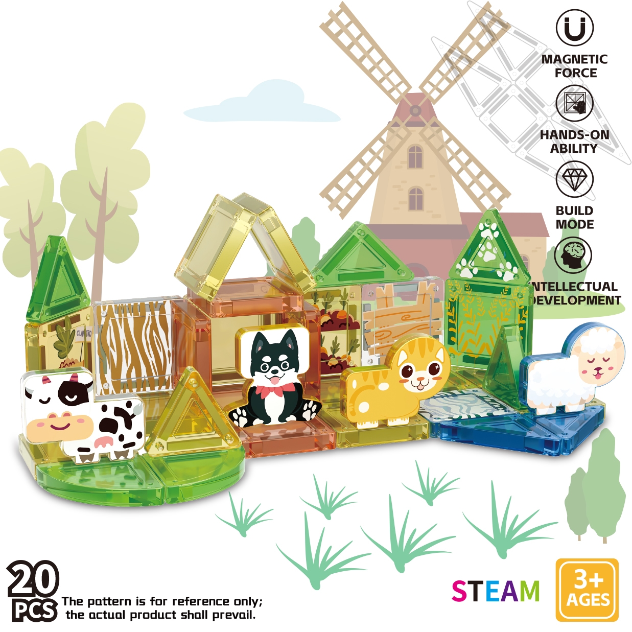 farm animal magnetic travel toys 20pcs